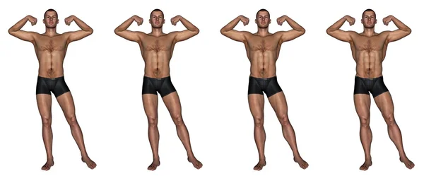 Tornando-se um homem muscular renderizar 3D — Fotografia de Stock