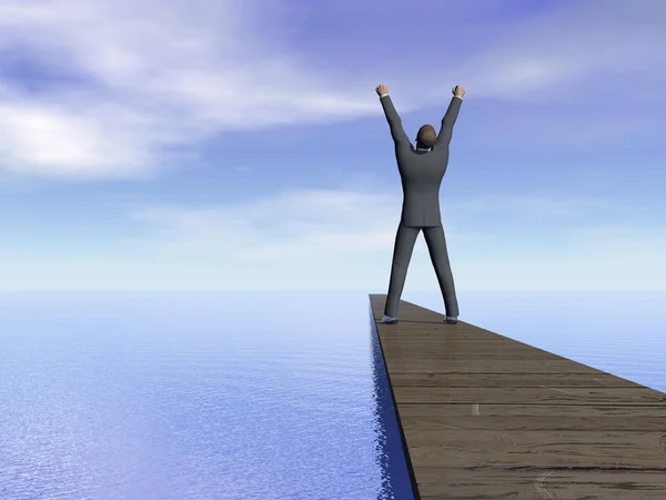 Businessman victory - 3D render — Stock Photo, Image