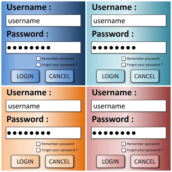 Set of login forms — Stock Photo, Image