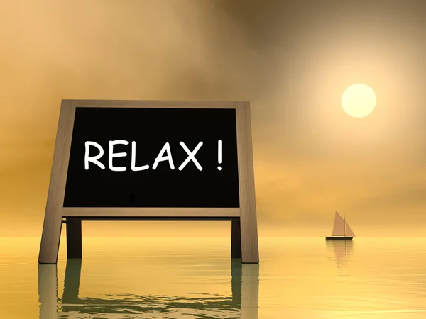 Sunset relaxation - 3D render — Stock Photo, Image