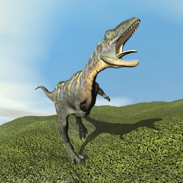 Rugido de dinosaurios Aucasaurus - 3D render —  Fotos de Stock