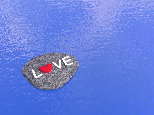 Amor na pedra - renderização 3D — Fotografia de Stock