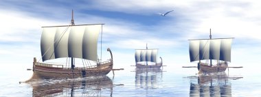 Eski Yunanca - 3d render tekneler