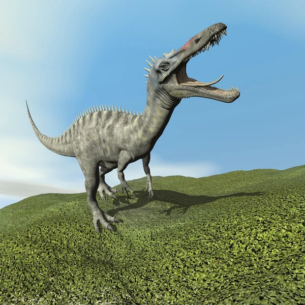 Suchomimus dinoasaur řevem - 3d vykreslení — Stock fotografie