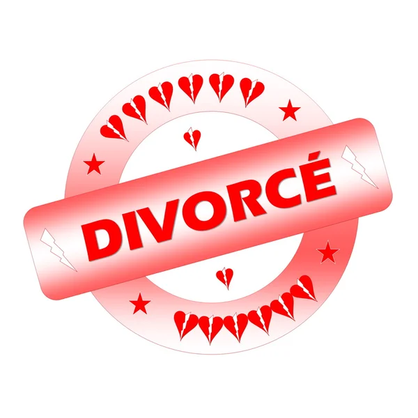 Divorced stamp written in french — Stock Photo, Image