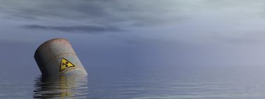 okyanus - 3d render radyoaktif varil