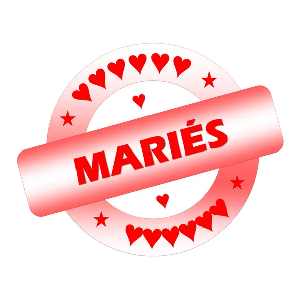 Just married french stamp — Stock Photo, Image