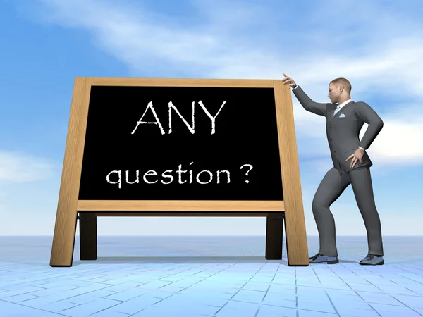 Businessman questions - 3D render — Stock Photo, Image