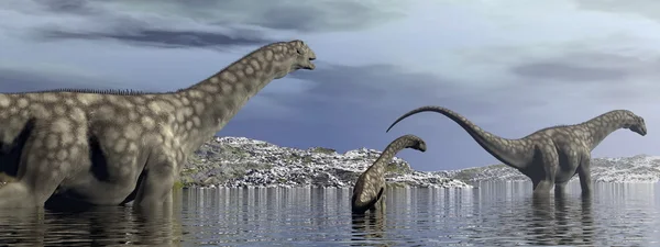 Argentinosaurus dinozorlar ailesi - 3d render — Stok fotoğraf