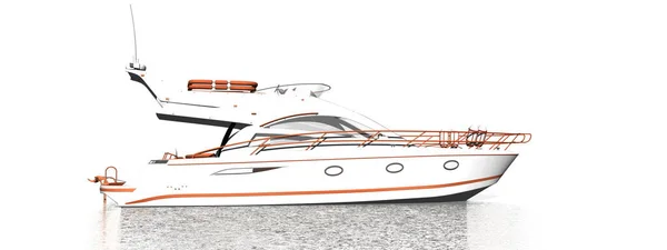 One beautiful quiet yacht on the water - 3D render — Fotografia de Stock