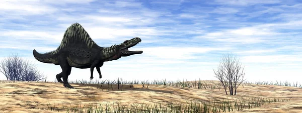 Аризоназавр Динозавр Прогуливаясь Пустыне Днем Рендеринг — стоковое фото