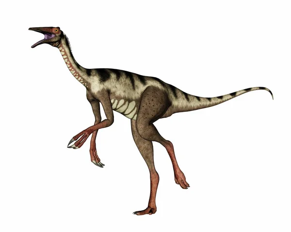Pelecanimimus dinozor yürüyor ve kükrüyor - 3 boyutlu görüntüleme — Stok fotoğraf