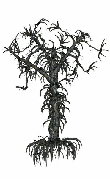 Dead scary tree with lots of branches - 3D render — Stock Photo, Image