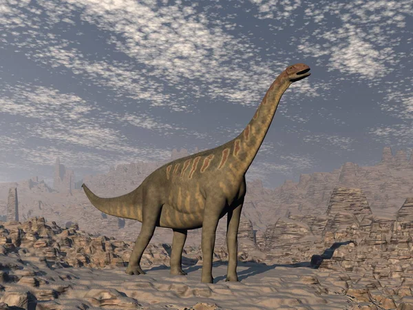 Jobaria dinoszaurusz a sivatagban - 3D render — Stock Fotó