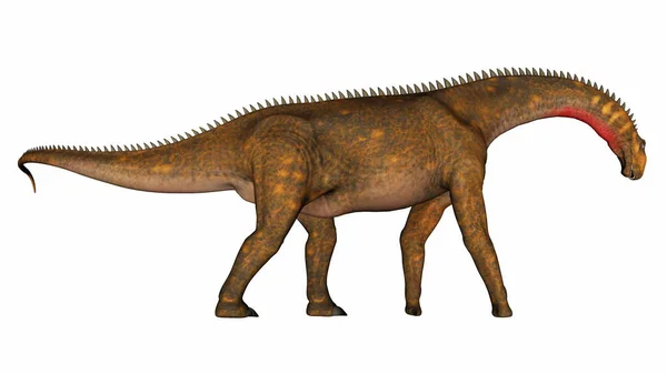 Mierasaurus dinosaurus kráčející mírumilovně hlavou dolů - 3D vykreslení — Stock fotografie