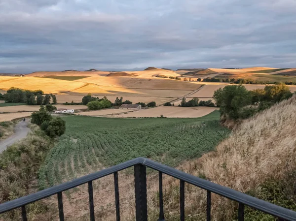 Beautiful View Countryside Morning Light Granon Spain Village Camino Santiago — Fotografia de Stock