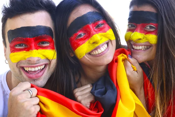 German soccer fans commemorating victory — Stock Photo, Image