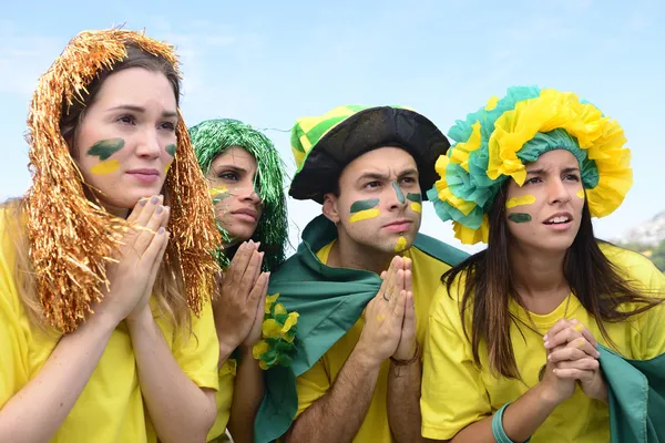 Футбольные фанаты Бразилии — стоковое фото