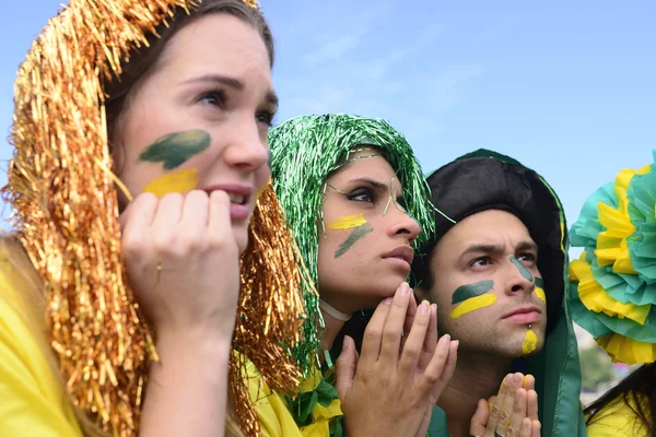 Brazilské fotbalové fanoušky — Stock fotografie