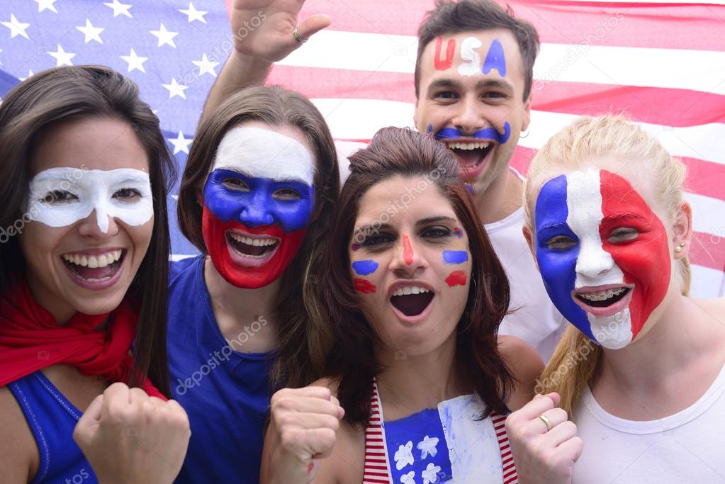 USA soccer fans commemorating victory — Stock Photo © mangostock 41016581