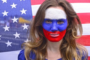 Kuzey Amerikalı vatansever kadın
