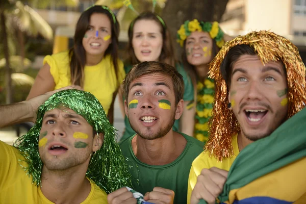 Brazilský sport fotbaloví fanoušci — Stock fotografie