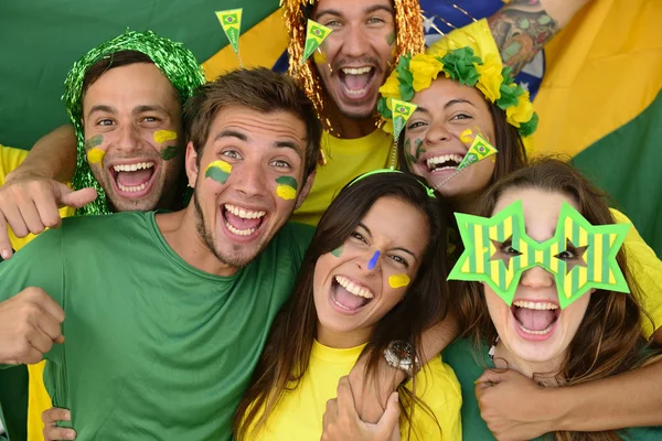 Brazilský sport fotbaloví fanoušci divit — Stock fotografie