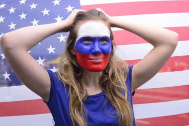ABD Amerikalı harap kadın futbol fan