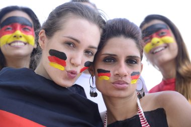 German group of soccer fans clipart