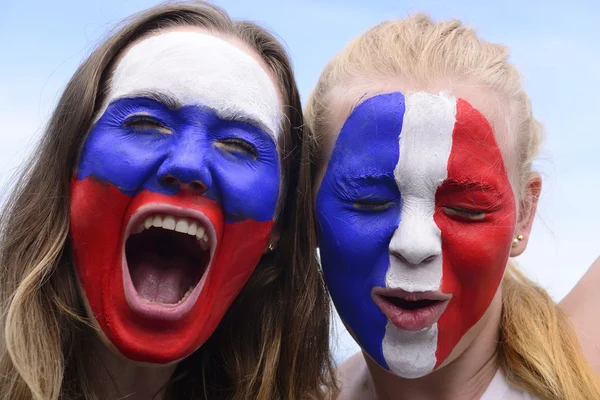 USA Americká žena fotbaloví fanoušci — Stock fotografie