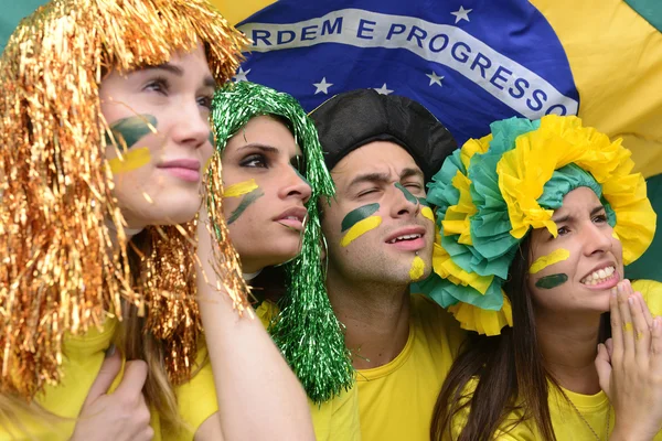 Fãs de futebol brasileiro — Fotografia de Stock