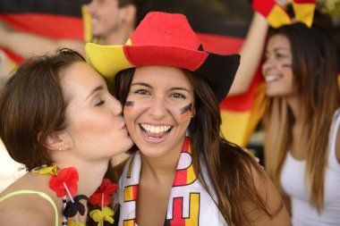 Alman çift futbol spor fans