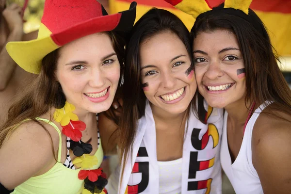 Niemieckich kobiet fanów piłki nożnej lub sportu — Zdjęcie stockowe