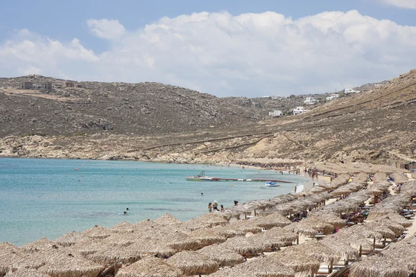 Praia de Elia, Mykonos — Fotografia de Stock