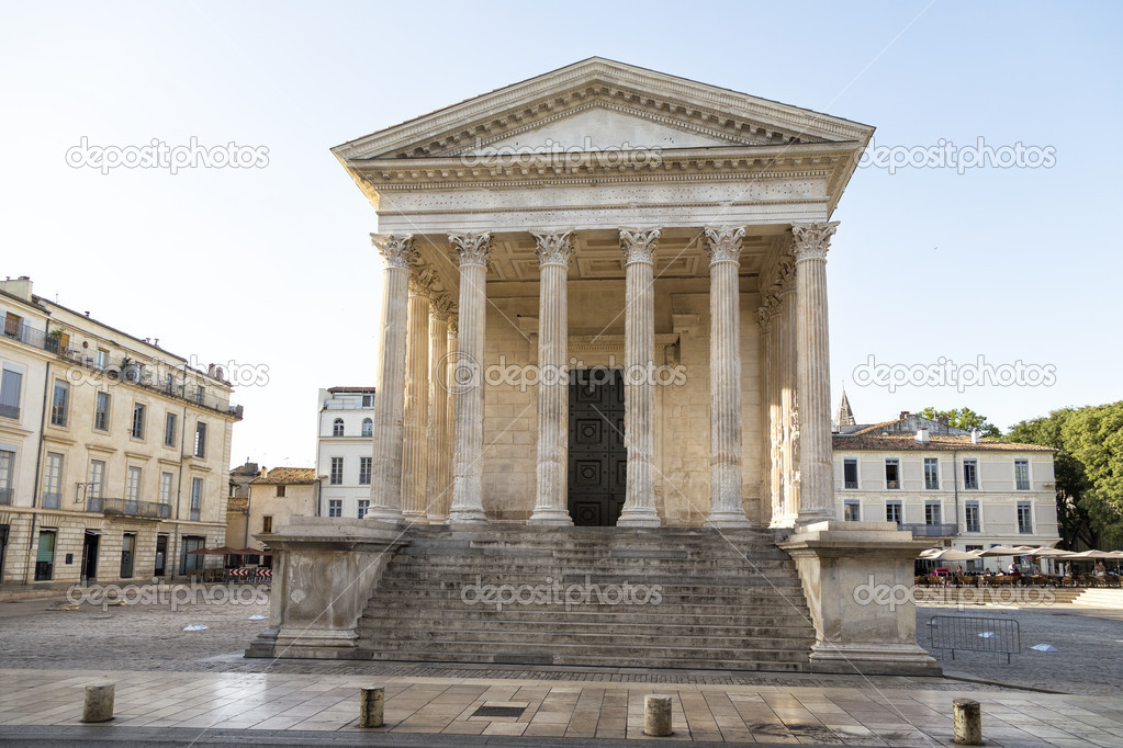 Maison Carree in Nimes, southern of France 