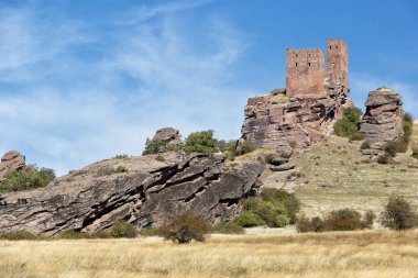 Campillo de Duenas, Guadalajara 'daki Zafra kalesi. İspanya