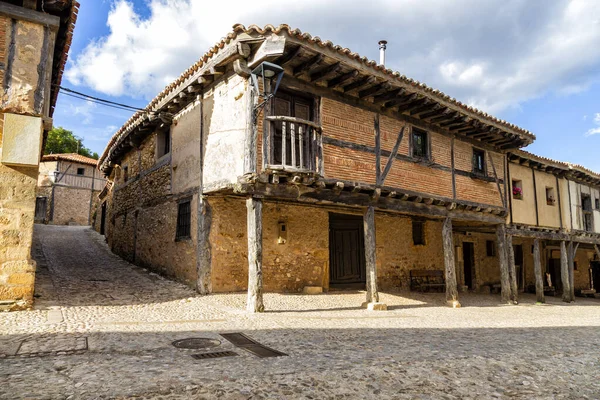 Stare Domy Typowa Średniowieczna Architektura Kalatanazorze Sorii Kastylii Leonie Hiszpania — Zdjęcie stockowe