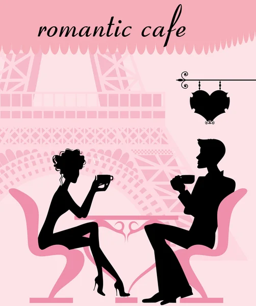Ρομαντικό café — Διανυσματικό Αρχείο