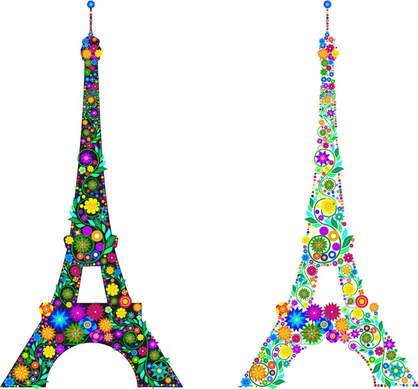 La Torre Eiffel en los colores — Vector de stock