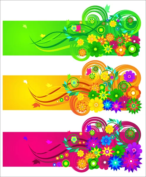 Banner floral — Vector de stock