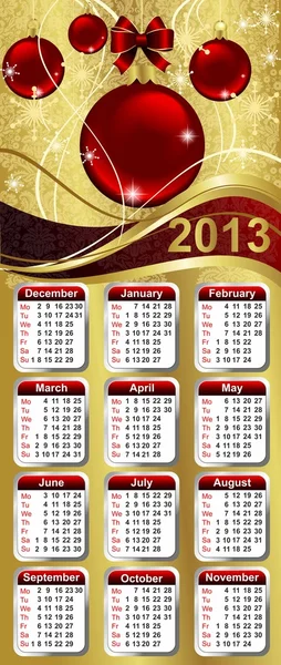 Año nuevo calendario 2013 — Vector de stock