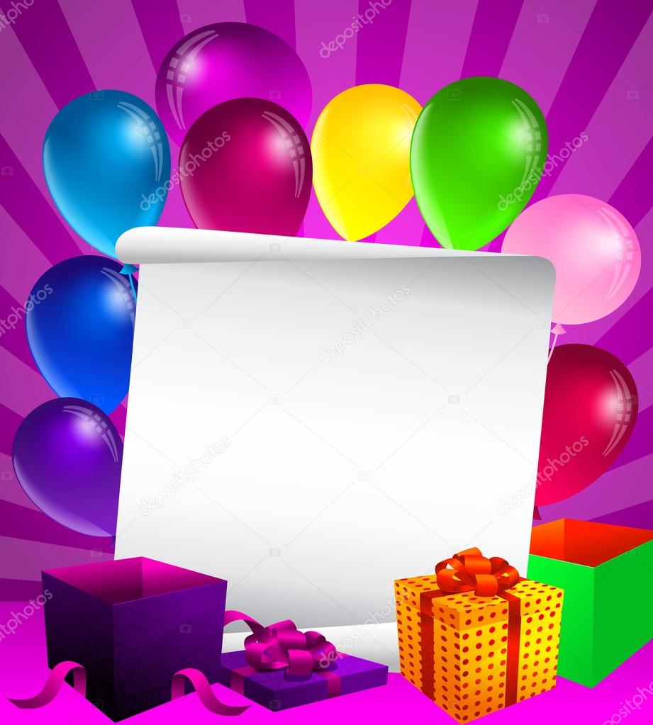 Background with balls for congratulations