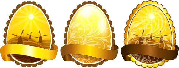 Velikonoční vajíčko žluté — Stockový vektor