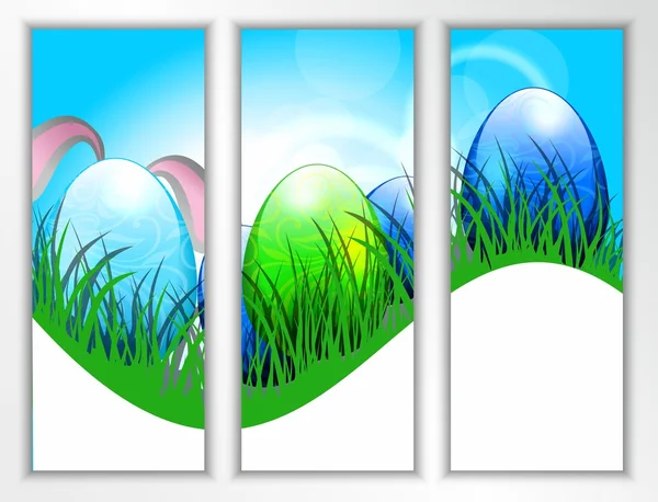 Huevos de Pascua de colores en los patrones — Archivo Imágenes Vectoriales