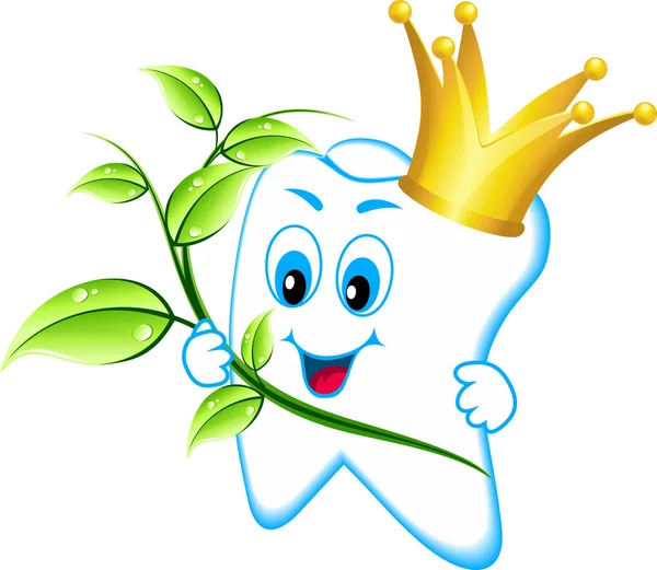 Healthy tooth in the crown — Stock Vector