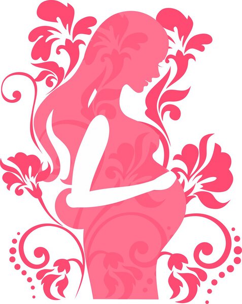 Background with silhouette of pregnant woman