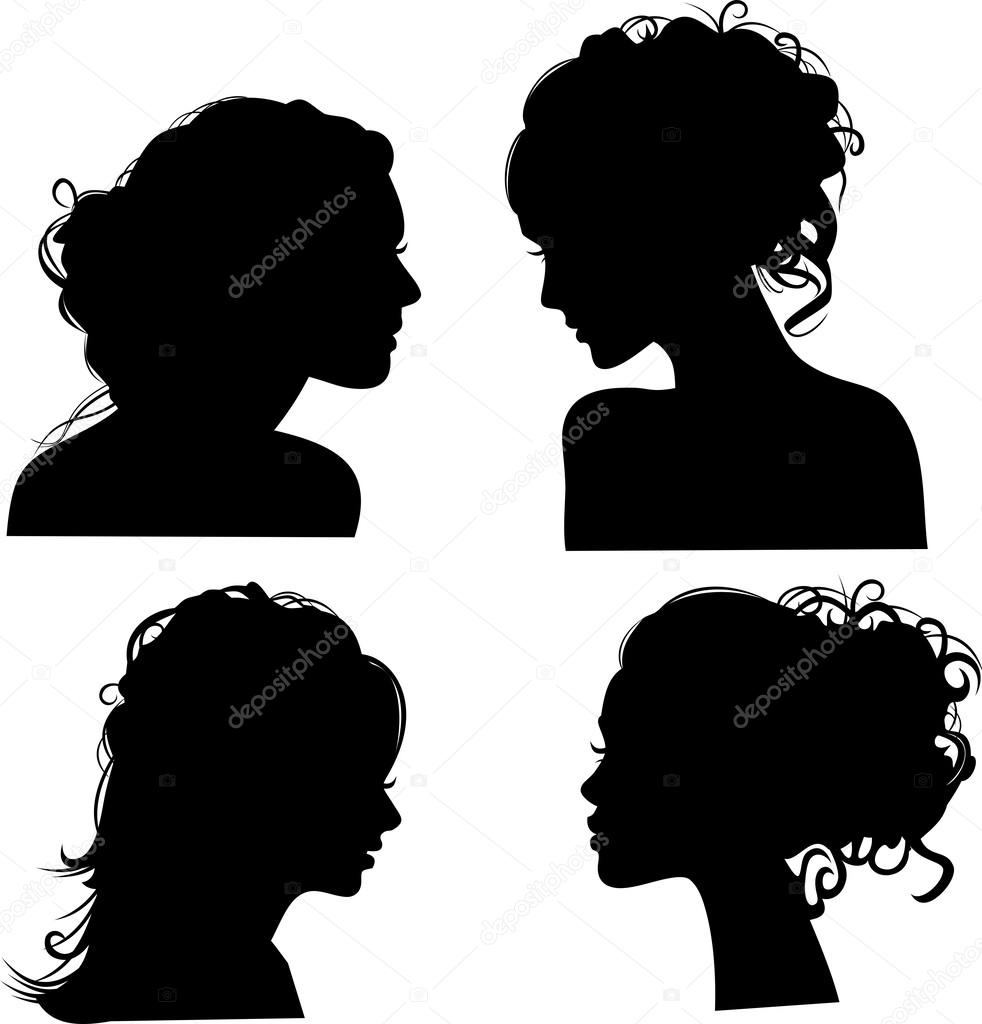 The contour of hair vector illustration