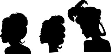 19. yüzyıl saç Silhouettes