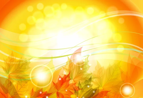 Banner brillante con hojas de otoño — Vector de stock