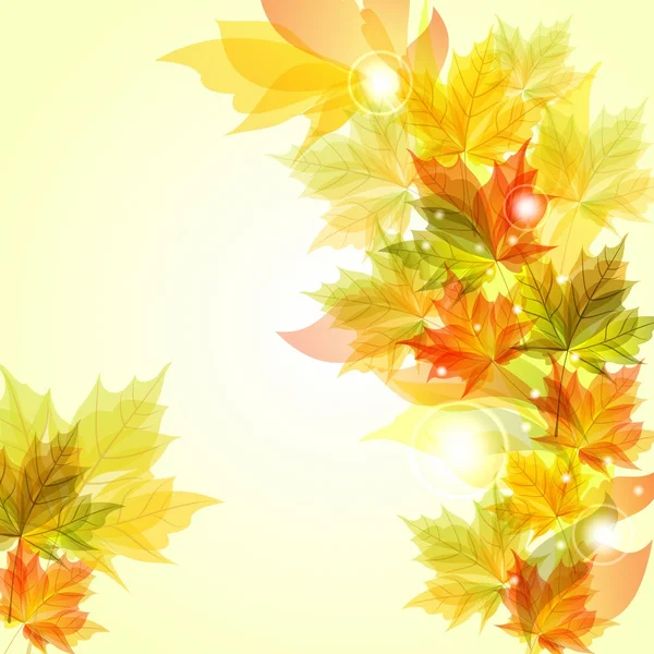 Banner brilhante com folhas de outono — Vetor de Stock